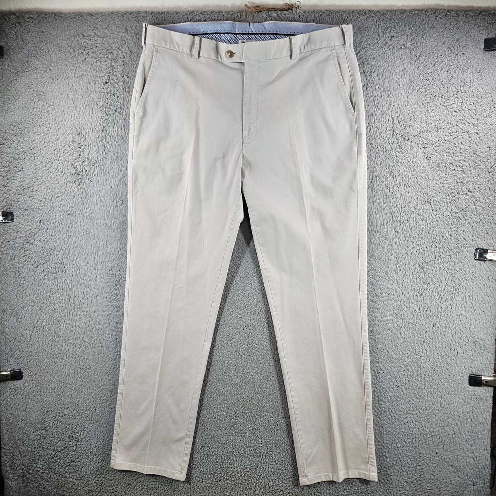 Peter Millar Mens Pima Cotton Stretch Chino Pants Beige Khaki Size 38x31